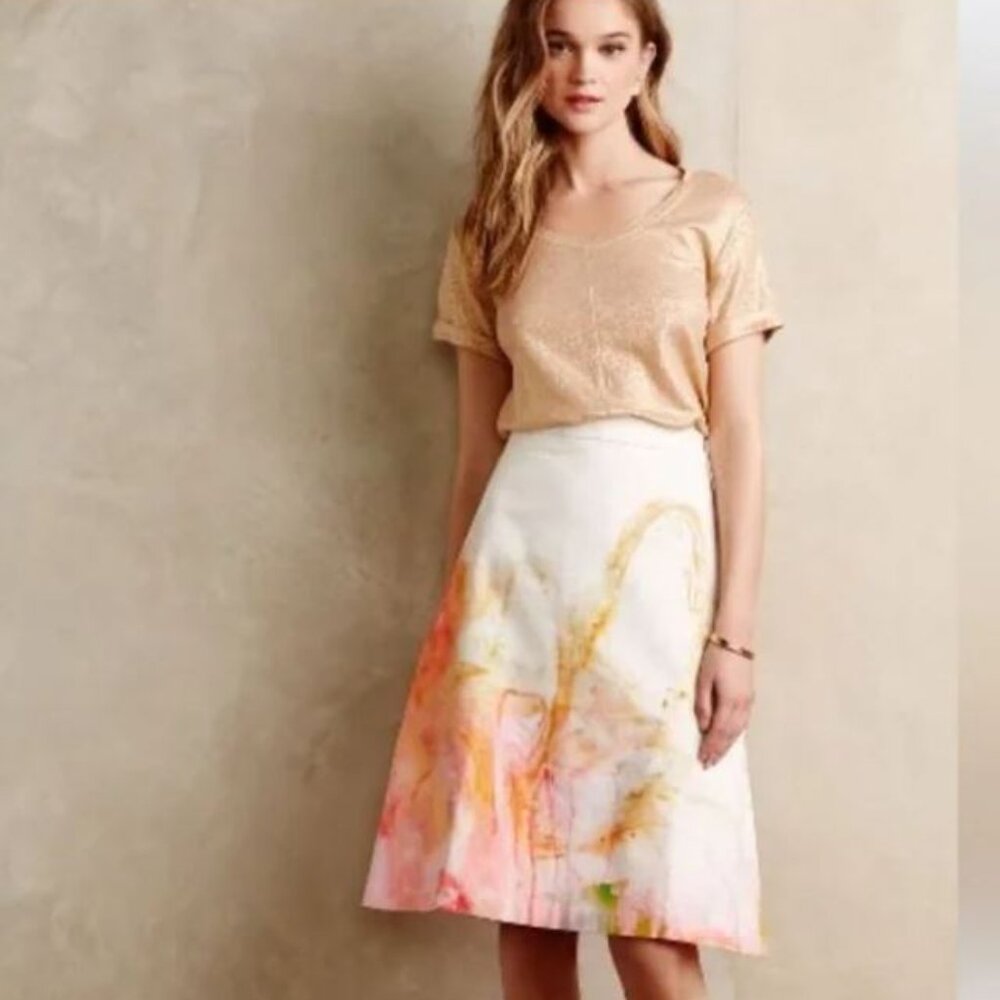 NWT Anthropologie Claire Desjardins Painter's Palette Skirt! Sz 10! $128